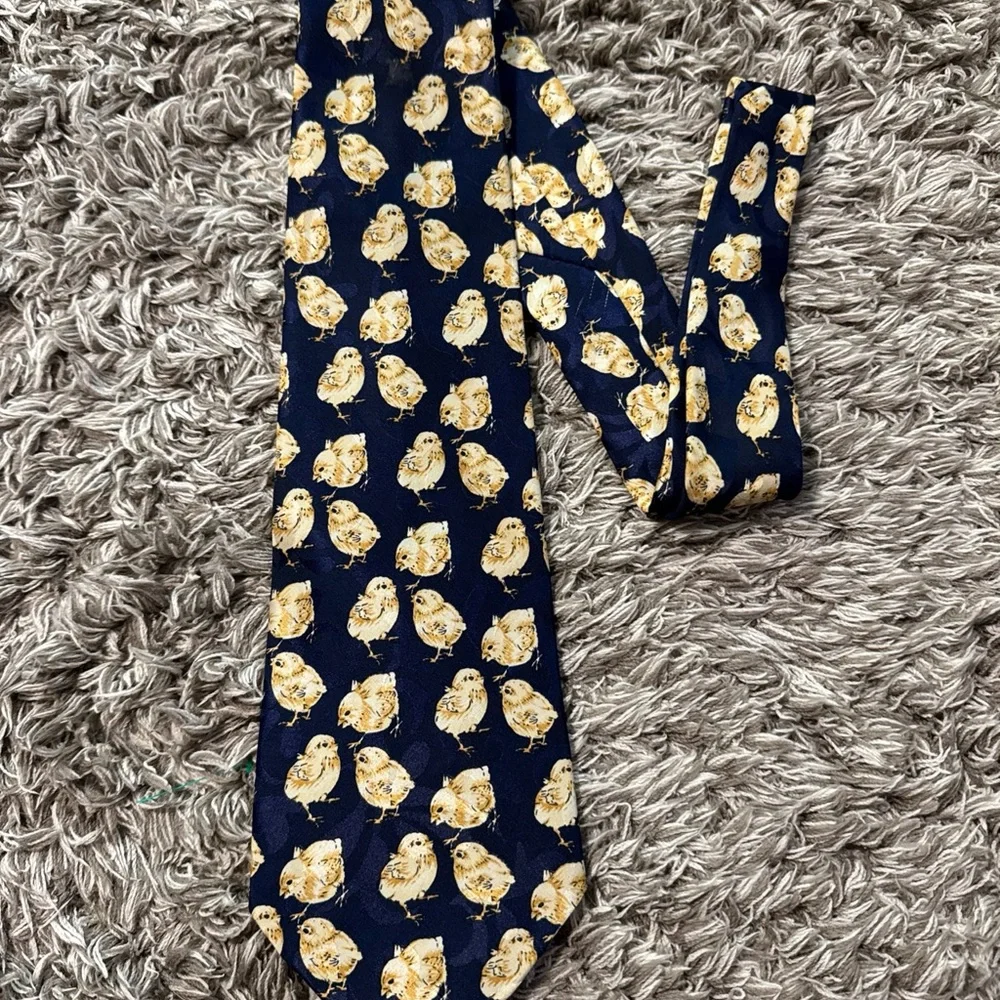 Neck Tie Baby Chicks Novelty Pointed Whimsical Easter Attire